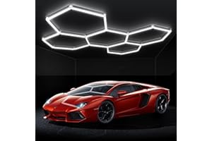 BRILLIHOOD LED Hexagon Garage Lights, 24 Pack Car Garage Light Tubes, 192W, 23040LM, 6500K Super Bright, 5 Grid Systems Car Detailing LED Hex Light for Warehouse Workshop Basement Gym