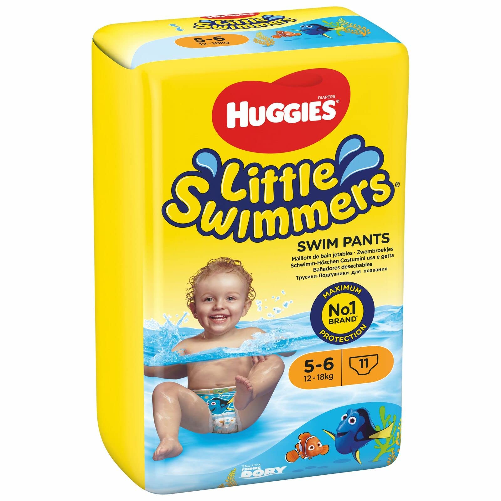HUGGIES Little Swimmers Swim Pants Size 5-6, Pack of 11, Multi