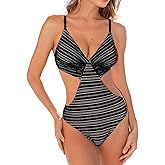 CUPSHE Women's One Piece Swimsuit Sexy Cutout Textured Bathing Suit Tummy Control Backless Swimwear 2026