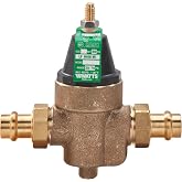 Watts LFN45B Lead-Free Water Pressure Reducing Valve 3/4" Press Connections | Cast Copper Silicon Alloy 25-75 Psi Adjustable 400 Psi Maximum Thermal Expansion Bypass Stainless Stel Strainer
