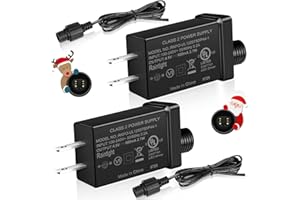 4.5V 0.6A Class 2 Power Supply (2-Pack), IP44 Waterproof LED Adapter for Christmas Lights, Inflatables, Indoor/Outdoor Use