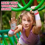 SAWANS Leather Palm Grips for Kids Pink White Gymnastics Training Palm Protector view 2