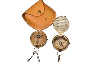 FYNJREX for i Know Enrgraved Compass Religious Gift for Men Women boy Baptism First communiun Graduation Gift Christmas Unique Gift for Son Christian Gift for Teen Communion