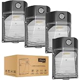 YXL 4PACK 30W 3600LM LED Wall Pack Lights with Dusk to Dawn Photocell, AC100-277V 5000K Wall Pack Lights Outdoor Led, IP65 Waterproof, ETL Listed, for Porch Garden Garage Warehouse Security Lighting