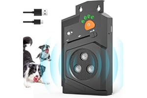 Honey Paws Dog Bark Deterrent Devices – Ultrasonic Anti Barking Device for Dogs with 3 Modes, 50Ft Range, Indoor Outdoor Anti Bark Box, Long Range Bark Stopper, Rechargeable & Waterproof