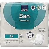 Abena San Premium Incontinence Pads, Light Absorbency, (Sizes 1 to 3A), Size 3A, (Pack of 7, 196 Count Total)