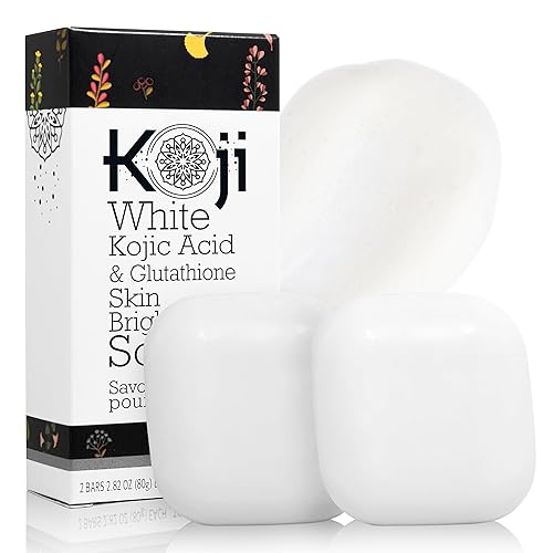 Koji White Kojic Acid & Glutathione Skin Brightening Soap for Body & Face  Exfoliating, Hydrating and