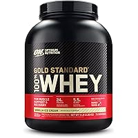 Optimum Nutrition Gold Standard 100% Whey Protein Powder, Vanilla Ice Cream, 5 Pound (Packaging May Vary)
