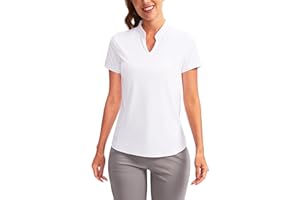 Obla Women's Golf Polo Shirt V-Neck Short Sleeve Collarless Quick Dry Tennis Running T Shirt Golf Tops for Women