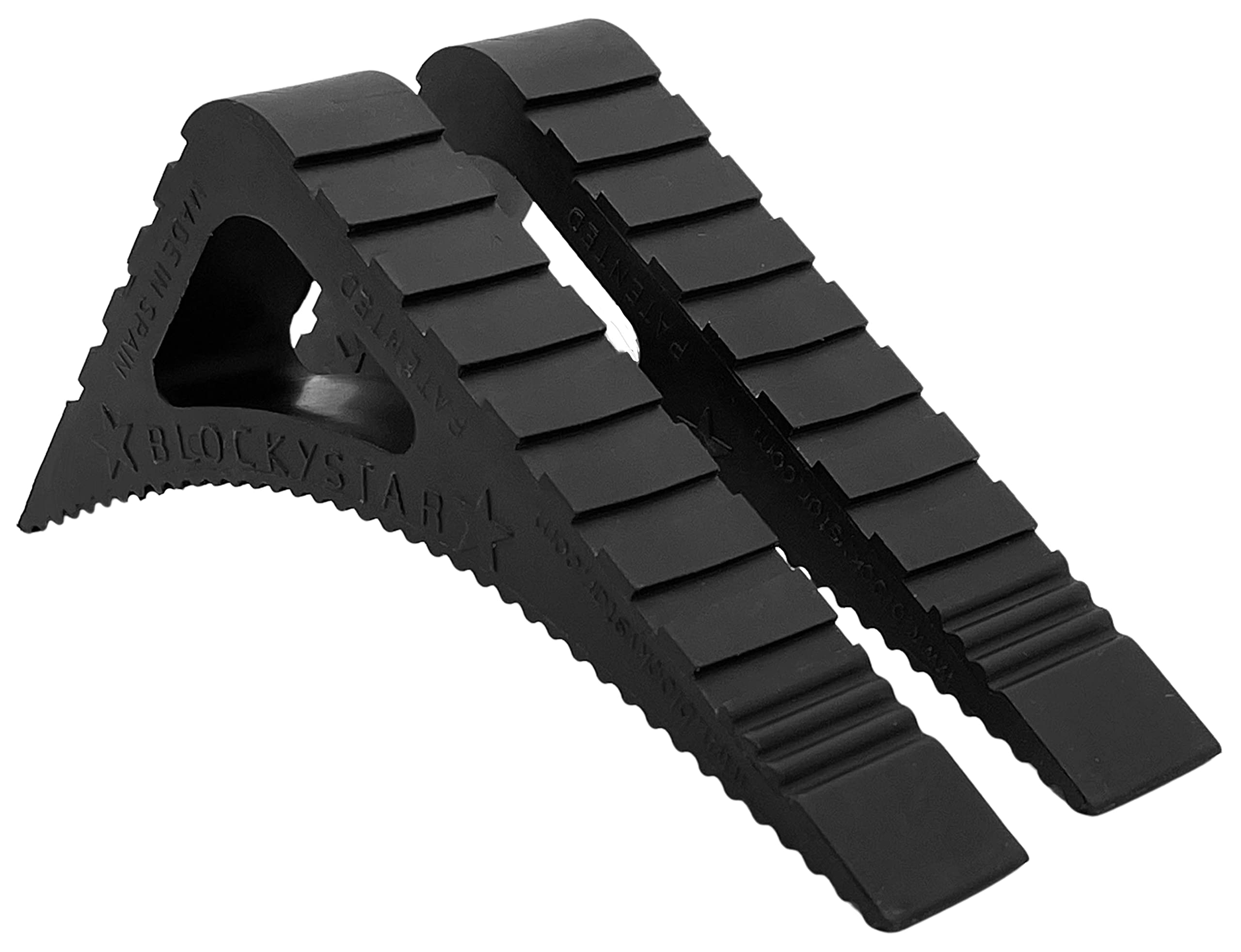 Pekasa Door Stopper and Window Stopper, Award Winning Design Heavy Duty Rubber Door Stops, Works on Any Floor Surface and Any Door Type, Door Wedge Stop in Modern Stylish Colors (Black, 2 Pack)