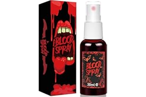 YULARA Fake Blood Spray Halloween Makeup - Faux Blood Washable Fake Blood for Clothes Bloody Halloween Vampire Zombie Clown Stage Costume Blood Makeup Realistic Blood Splatter for Shirt Skin Mouth Face Paint