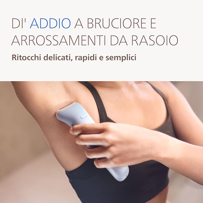 Epilatore Serie 8000 - Epilatore elettrico Wet & Dry senza fili, per gambe e corpo, con ProGuide, 5 accessori, autonomia di 60 minuti, modello BRE709/00