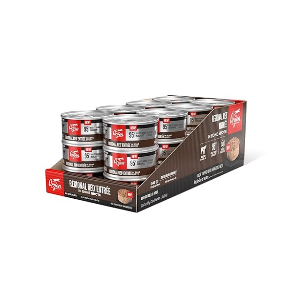 ORIJEN ADULT REGIONAL RED ENTREE IN BONE BROTH WET CAT FOOD, FRESH AND RAW ANIMAL INGREDIENTS, 3 OZ (CASE OF 24)