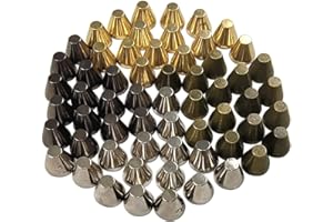 PARAOR 60 Sets Metal Cone Screw Back Rivets Flat Head Stud Purse Feet Spike Luggage Foot Nails Rivets Bottom Brads for Leather Craft DIY