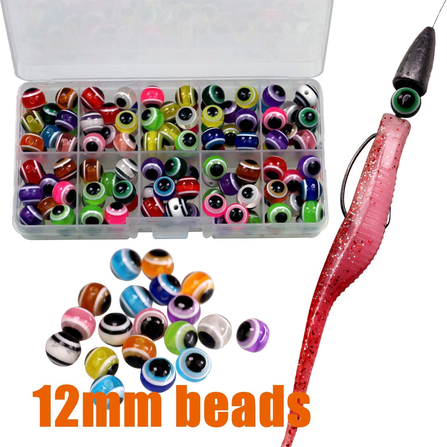 QualyQualy Fishing Beads 4mm 6.5mm 8mm 10mm 12mm Hard Plastic Beads For