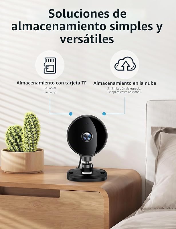 Cámara de Vigilancia WiFi Interior, 1080P FHD Cámara para Bebé/Mascotas con Detección de Movimiento y Sonido IA, Visión Nocturna, Audio Bidireccional, App, Alexa y Google Home, 2-Pack