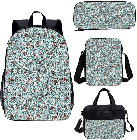 Paisley Juego de mochila para adolescentes de 15 pulgadas, obras de