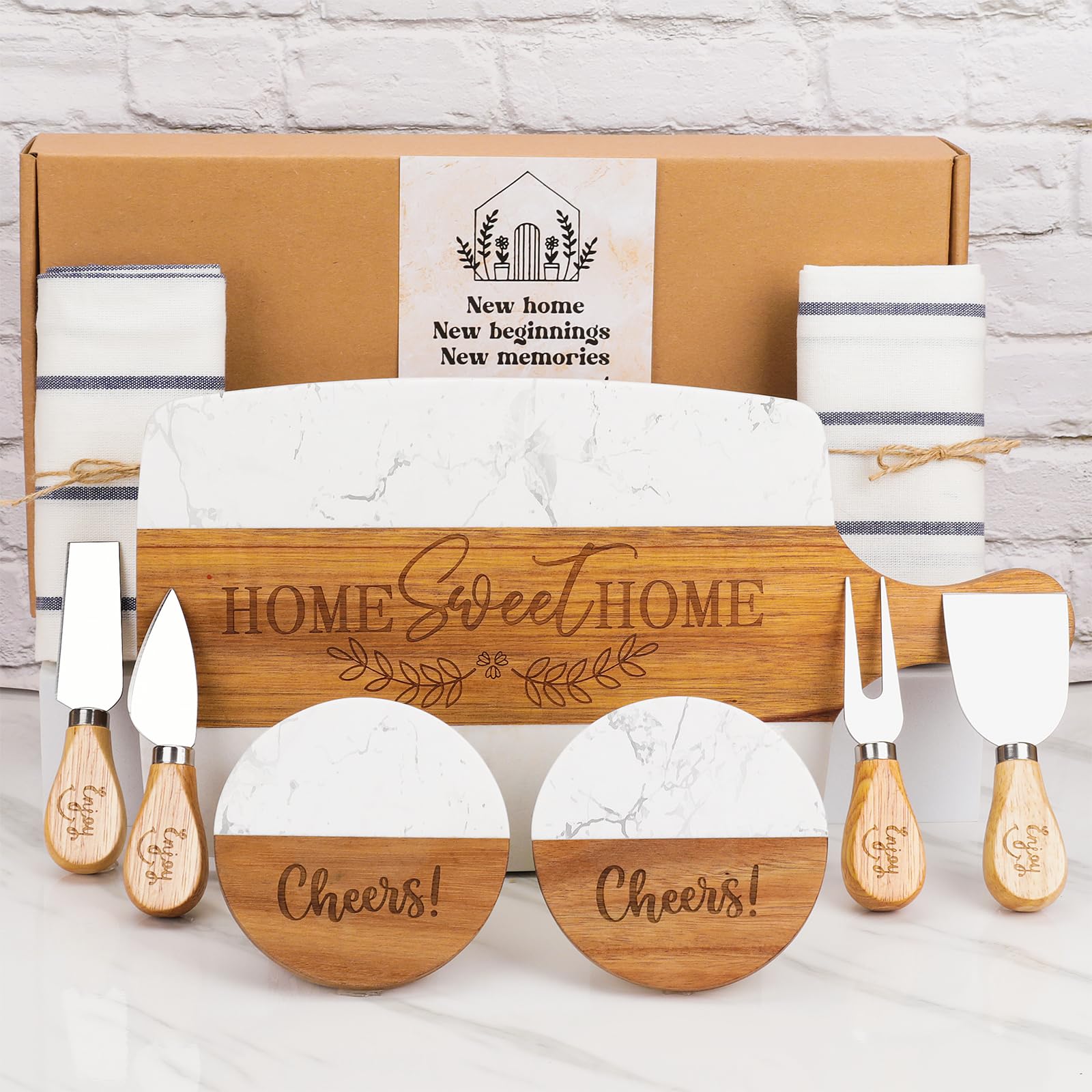 New Home Gifts,House Warming Gifts New Home,Unique Housewarming Gift Baskets for New House, New Home, Couples, Women,Cutting Board Set Gifts for New Homeowners