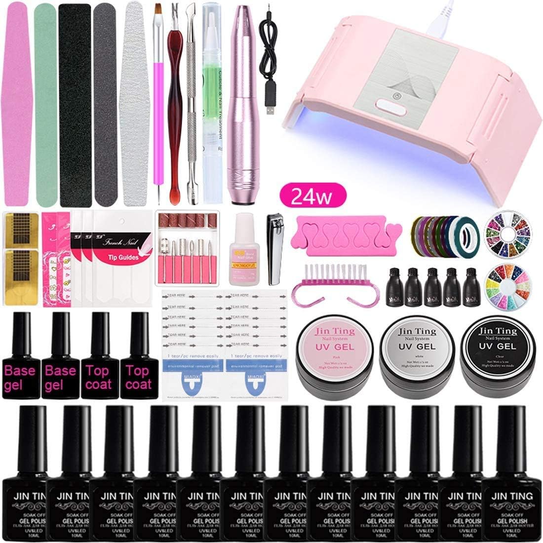 SKOXI Gel Nail Polish Starter kit 24w uv/led lamp polygel Nail kit Acrylic NALI Set DIY Nail Art Tool (A4Z)