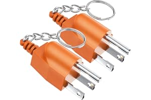 UOGW Generator Grounding Plug with Keychain - Portable Neutral Ground Bonding Adapter (NEMA 5-15P to 5-15R/TT-30R) for Inverter Generators, RV, Trailer, Camping - Easy Storage & Anti-Loss (2Pack ,Orange)