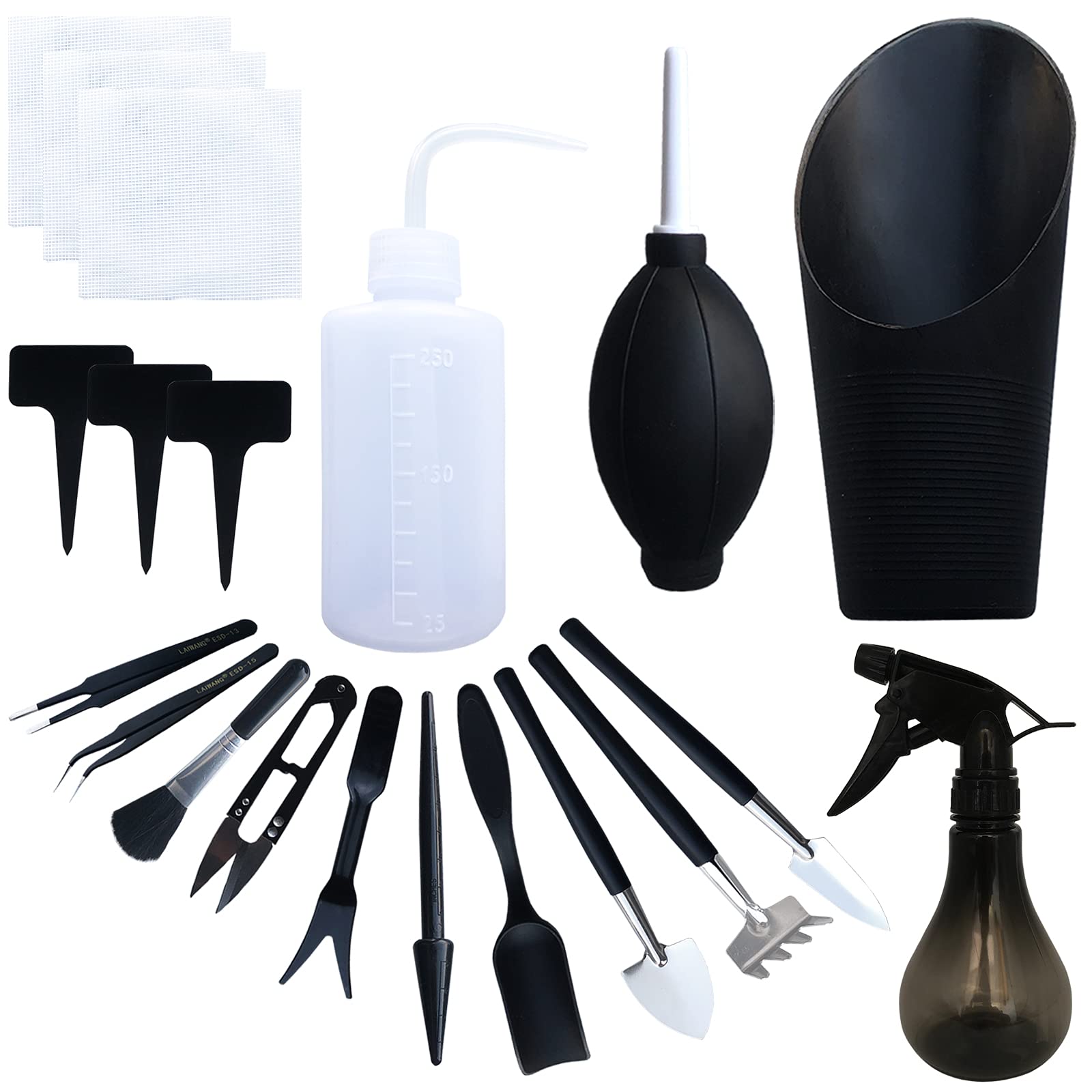 Anvin 20 Pieces Succulent Plants Tools Mini Garden Transplanting Tool Set for Fairy Garden Planting, Miniature Plant Care of Cactus, Houseplant, Bonsai Plants Tools Kit