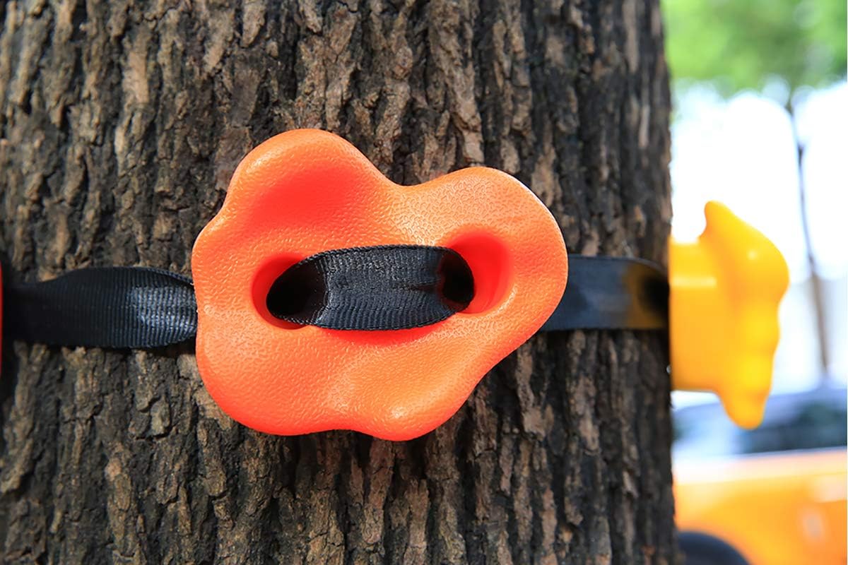 AmazeFan 15 Ninja Tree Rock Climbing Holds for Kids & Adults Climber, Climbing Grip Kits for Ninja Warrior Obstacle Course with 10' 160 Lbs. Load Cap Ratchet Tie Down Straps: Toys & Games