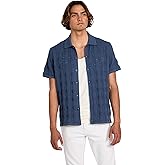 GUESS Mens Short Sleeve Topanga Pointelle Button Up