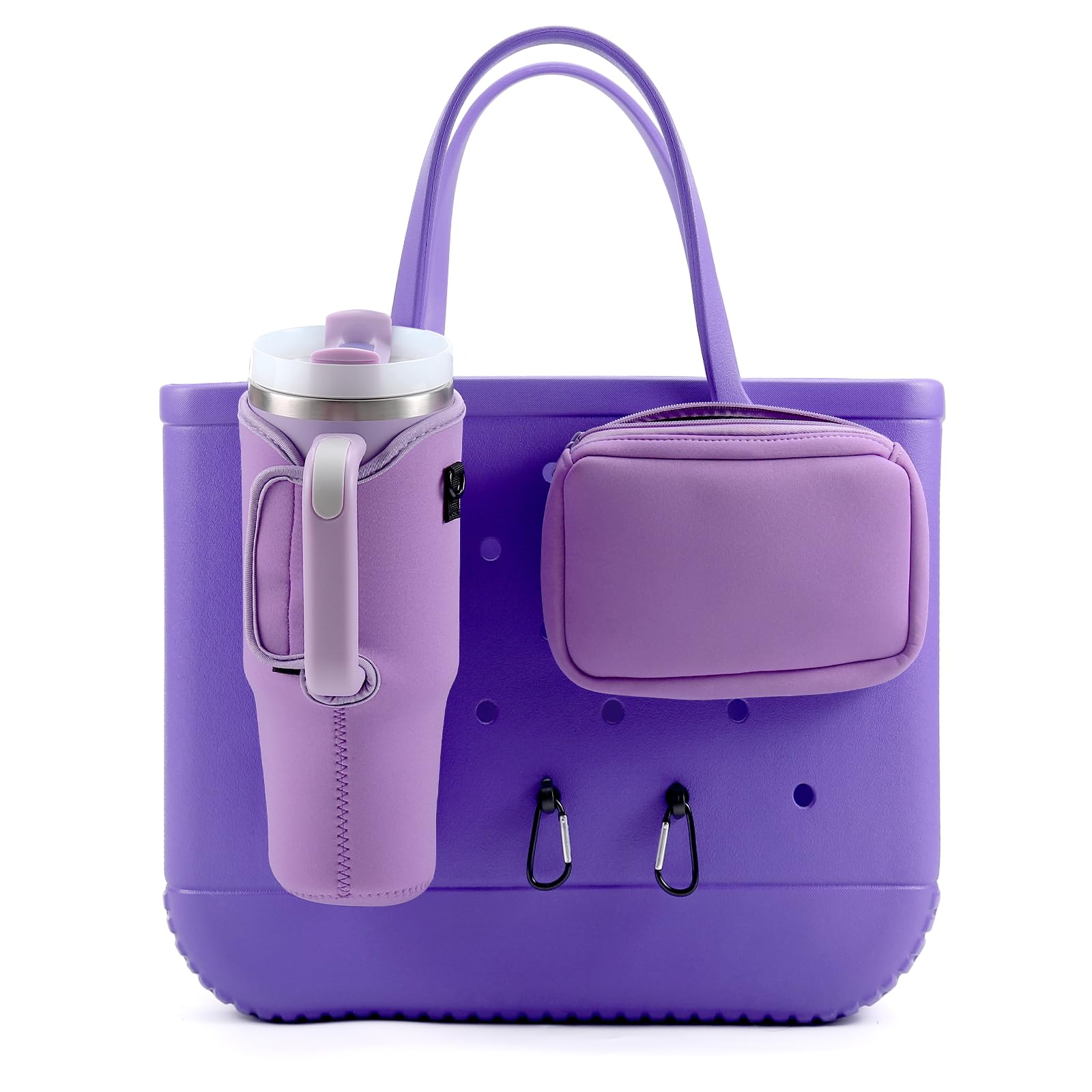 Photo 1 of MEETI 4PCS Organizer Holder for Bogg Bag, Accessories for Bogg Bags, Phone Holder compatible with Bogg Bag Original (Purple)