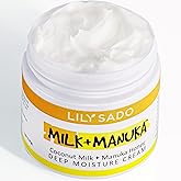 LILY SADO MILK+MANUKA™ Coconut Milk and Manuka Honey Natural Face Moisturizer - Non Greasy Organic Facial Cream with Cocoa Butter and Gotu Kola - Amazing Anti-aging Formula
