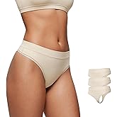 CRZ YOGA Softhold High Rise Thongs for Women - Sexy Tagless Comfortable Panties Smooth Breathable Ladies Underwear 3 Pack