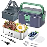 Dosevita Electric Lunch Box Food Heater,80W Portable Food Warmer with 1.8L Stainless Steel Container, 12/24V/110 Heated Lunch