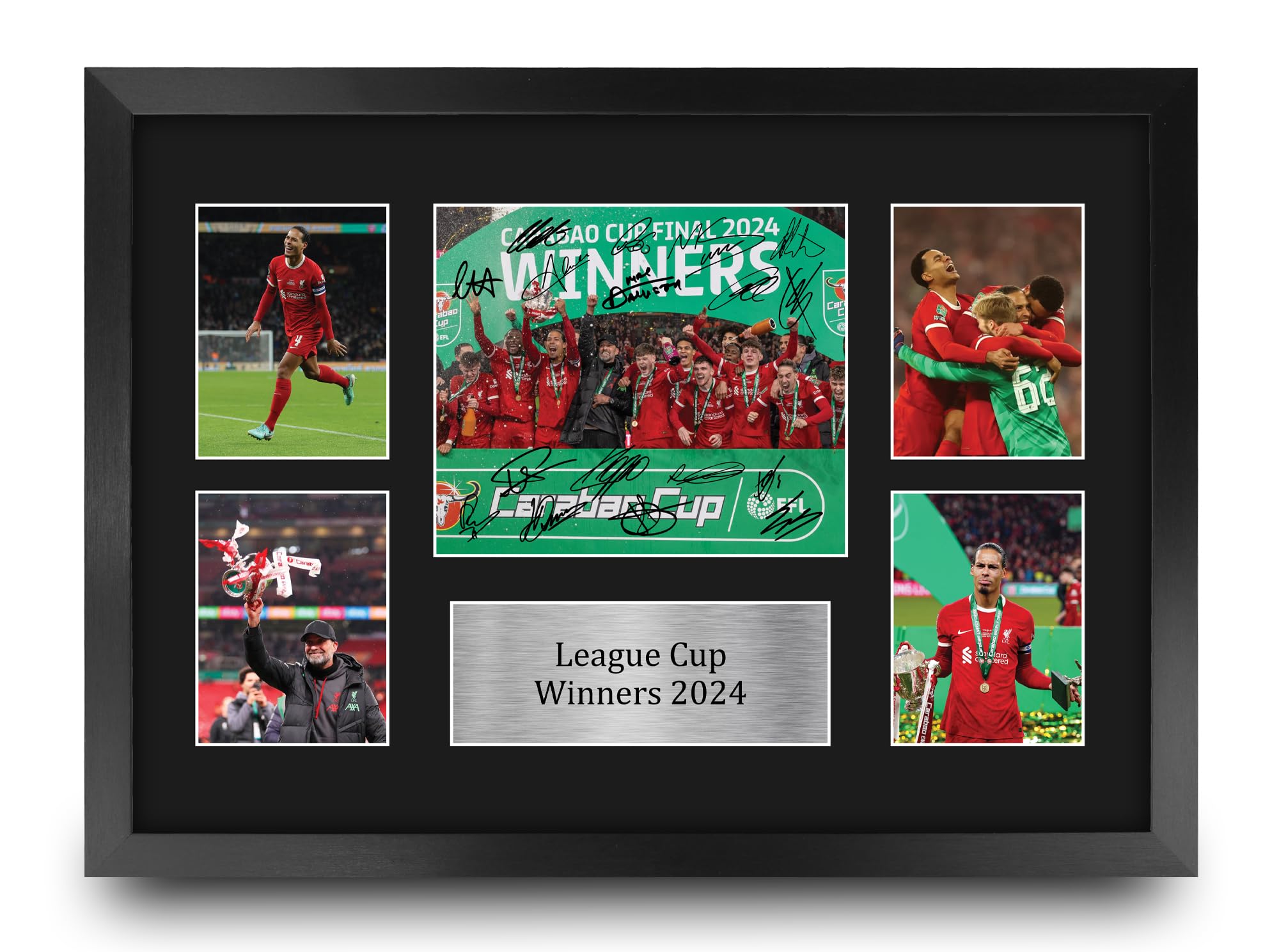 HWC Trading FR A3 Liverpool Caraboa Cup Champions 2024 Printed Memorabilia Signed Autograph Photograph Display for Football Fans and Supporters - A3 Framed
