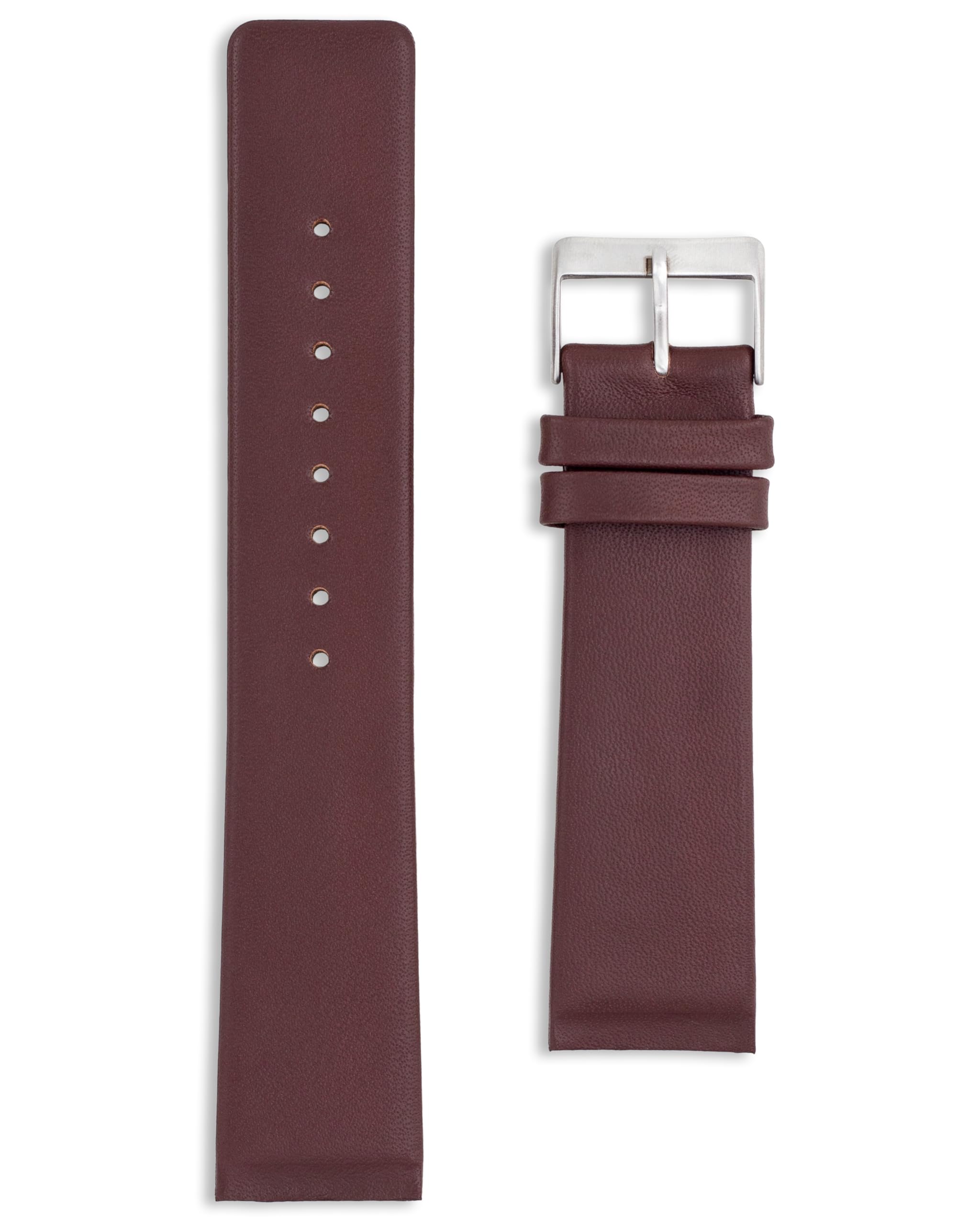 Buckle & Stitch Leather Replacement Watch Strap | Intended for Skagen 22mm 233XXLSLB and for Bering 22 mm Screw Style Watches | 4 Screws Included | Aftermarket Watch Band (Brown)