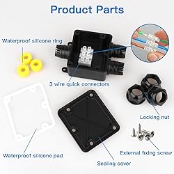 Helunsi Waterproof Junction Box 3 Way, IP68