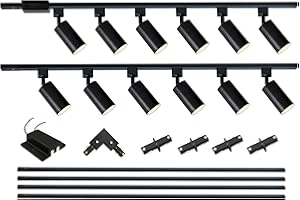 LRAEMXG 12-Light LED Track Lighting Kit with 13.2FT H Type Track Lighting Rails and Floating Canopy Connector, Modern Kitchen
