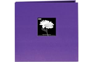 Pioneer 12-Inch by 12-Inch Book Cloth Cover Postbound Album with Window, Grape Purple