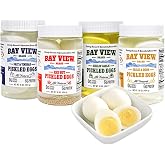 Bay View Pickled Eggs, 6g of Protein, Gluten Free, Variety Pack of 4, 16oz | No Artificial Ingredients, Gluten Free, 0g Sugar, 6g Protein, Fresh Grade A Eggs