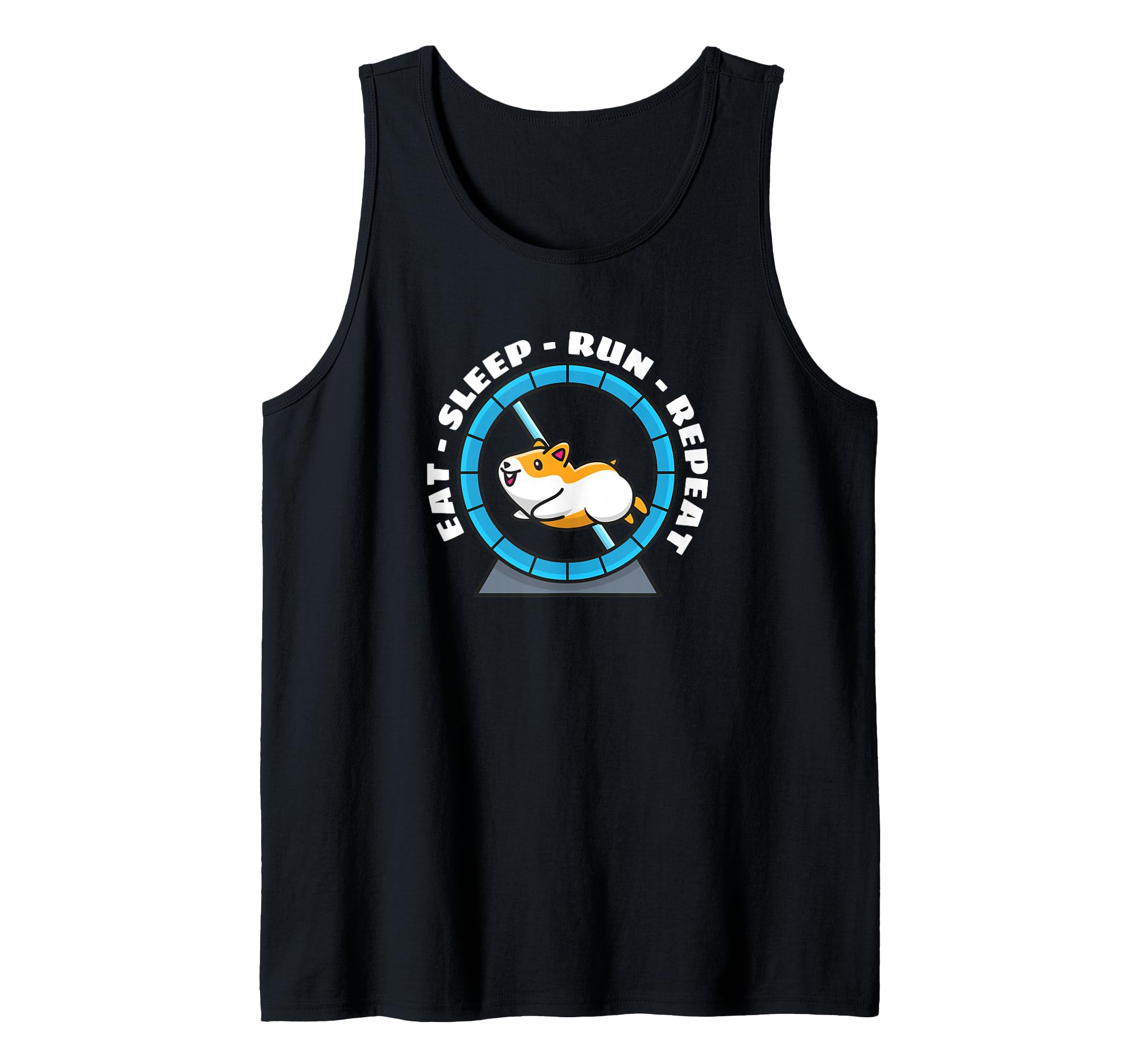 Eat Sleep Run Repeat Hamster Running Wheel Tank Top