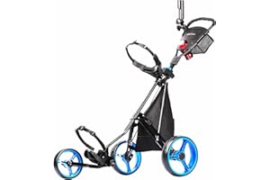 PRECISE Cruiser 3-Wheel Golf Push Cart with Stabilizer Rods, Ergonomic Handle & Step-On Brake | Golf Bag Cart with Detachable Storage Bag, Scorecard Holder, Lightweight Foldable Frame
