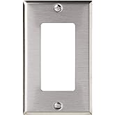Leviton Decora/GFCI Wallplate, 1-Gang, 84401-040, Stainless Steel