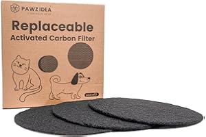 PAWZIDEA Activated Carbon Filter Replacement for Pet Waste Trash Cans, 7.8" Round 1/5" Thick Deodorizing Carbon Filters, 3-Pa