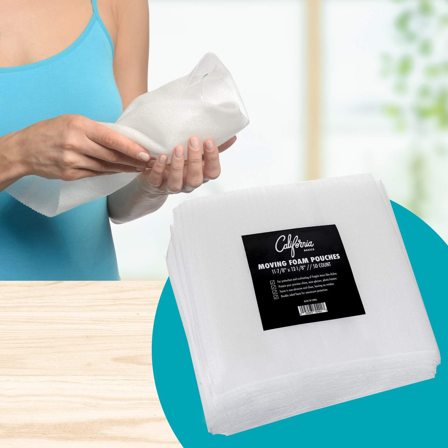 Premium Foam Packing Sheets (50 Count, 11 7/8 x 12 1/8 inches) Cushion Foam Wrap Sheets; Moving Supplies for Dishes, Glasses and Furniture; Packing Cushioning Supplies; Soft and Durable: Office Products