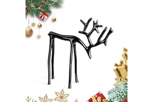 Movued Christmas Decorations, Black Reindeer Statues, Modern Xmas Figurines, Elegant Indoor Holiday Decor, for Coffee Table Fireplace Entryway Shelves Office Indoor (Style B)