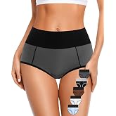 ORLAROY Women's Cotton Underwear Slight Tummy Control High Waisted Postpartum Panties Ladies Soft Full Coverage Briefs 5 Pack