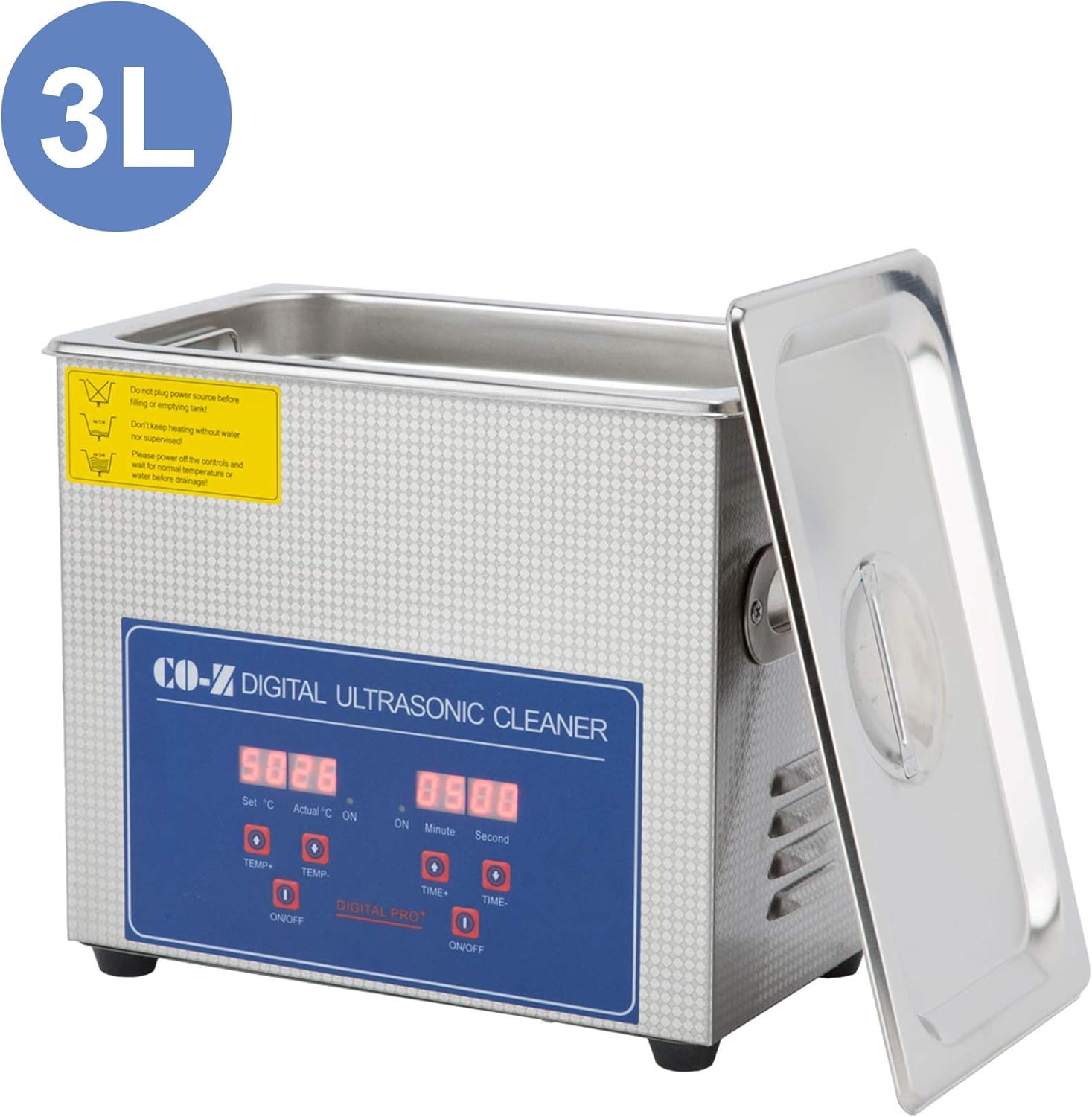 COZ 3L Professional Ultrasonic Cleaner with Digital Timer&Heater for