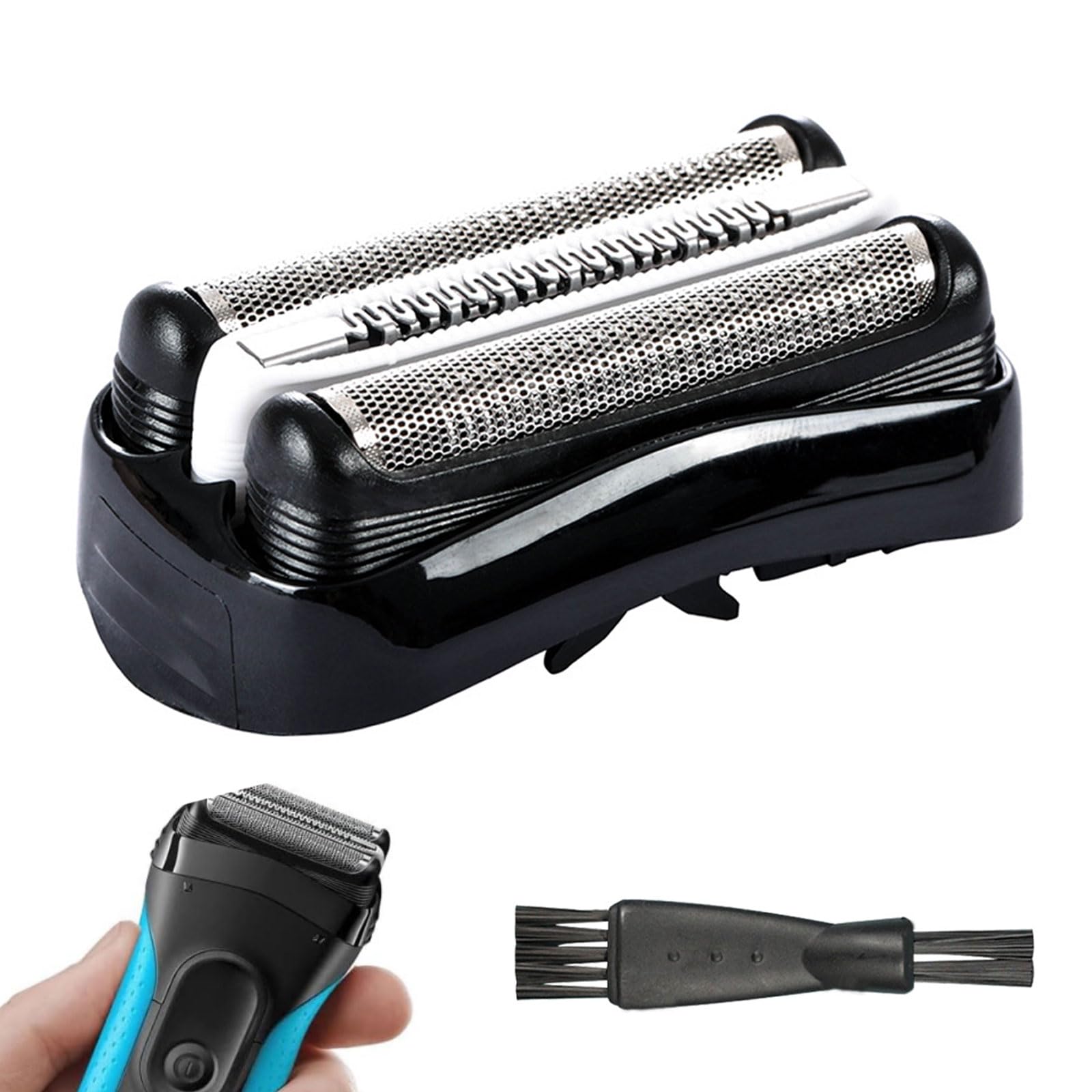 CLKE Replacement Part Series 3 32B, Replacement Razor Head for Braun with Double Ended Brush, Compatible with Braun Series 3 300S, 310S, 3000S, 3020S 3030S 3040S, 3050CC,3090CC