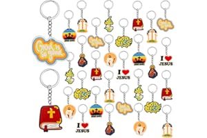 Henoyso 36 Pcs Christian Keychains Jesus Bible Verse Key Chains Bulk for Women Religious Christian Prizes Cross Scripture Gifts Christmas Church Party Favors Supplies
