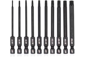 MILLIONTRONIC 10-Piece Impact Rated 3" Security Torx Bit Set | Temper Proof, Advanced Heat Treatment, Magnetized (S2 Steel w/MnPO COATING, 3")