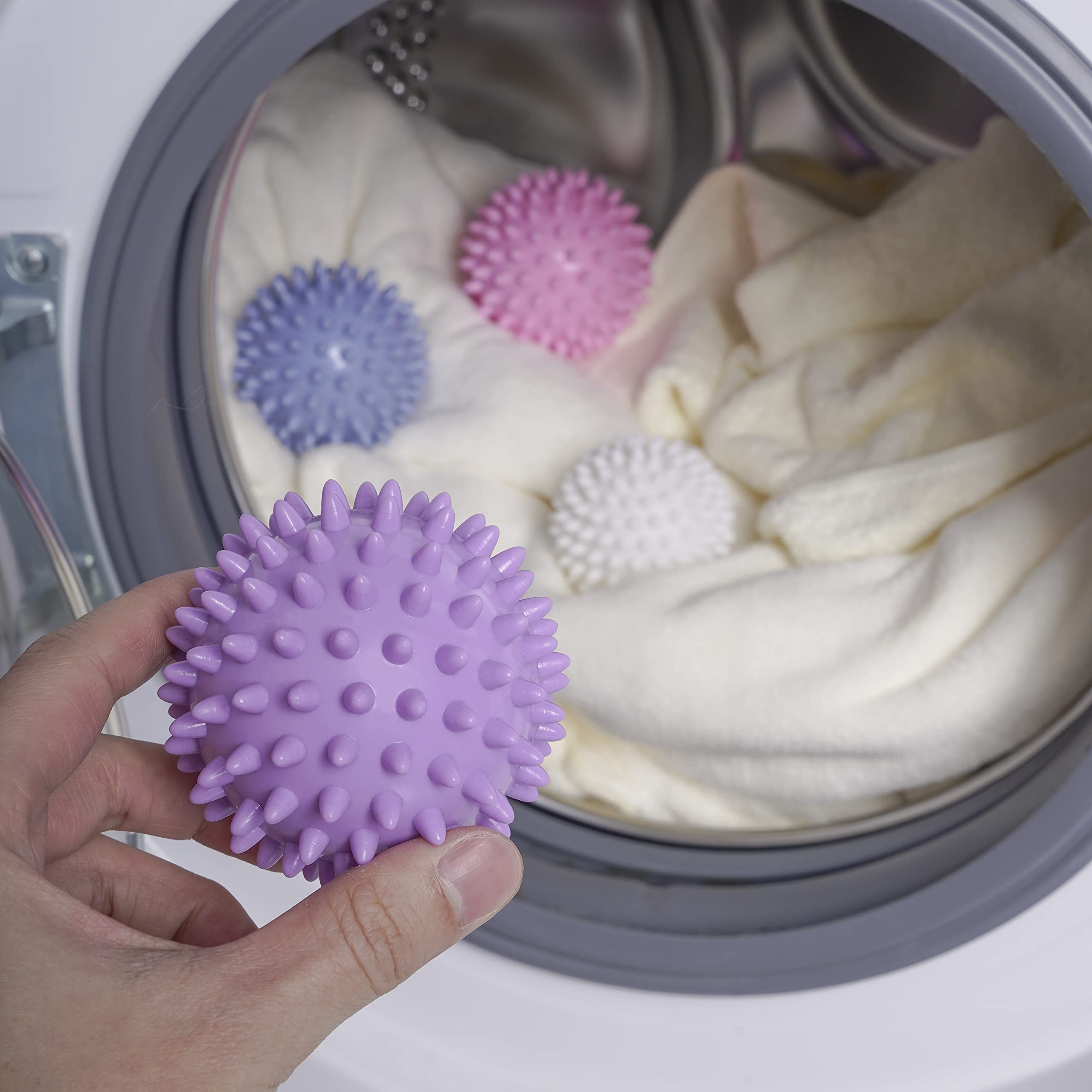 Bienstylife Reusable Laundry Dryer Balls - Eco Friendly Fabric Softener Alternatives Soften and Fluff Laundry Wrinkle Release(Set of 4 Random Color)