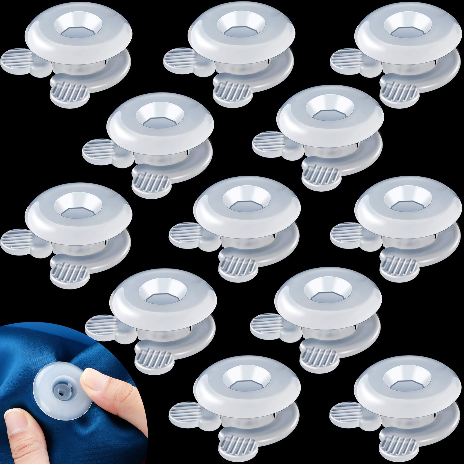Photo 1 of Jetec 12 Pcs Duvet Comforter Clips Plastic Grippers Button Clips for Inside Corner and Keep Comforter Duvet